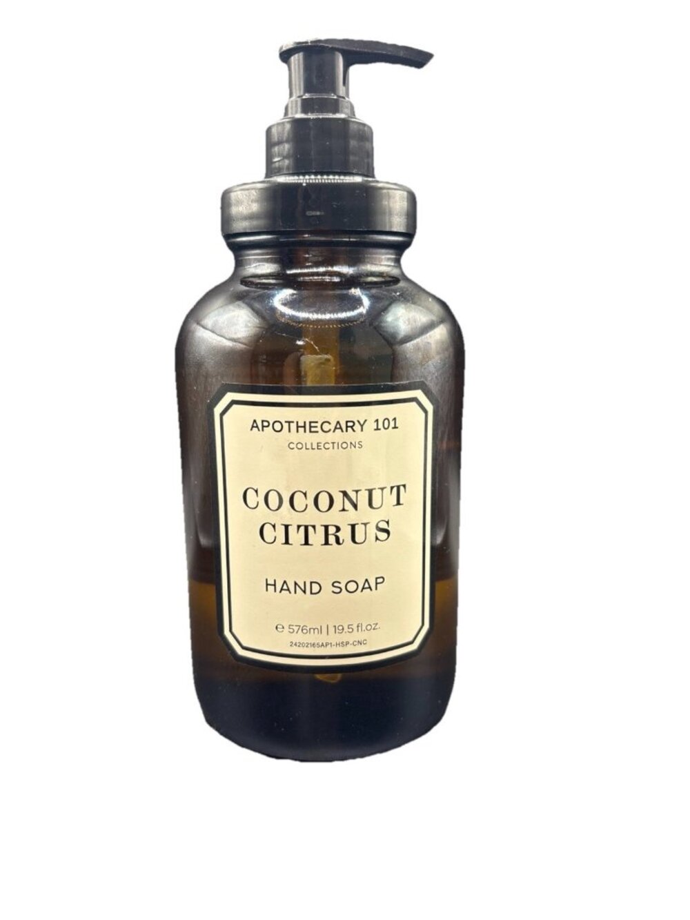 Apothecary 101 Collections Hand Wash Coconut Citrus 20 fl oz Dark Glass Bottle